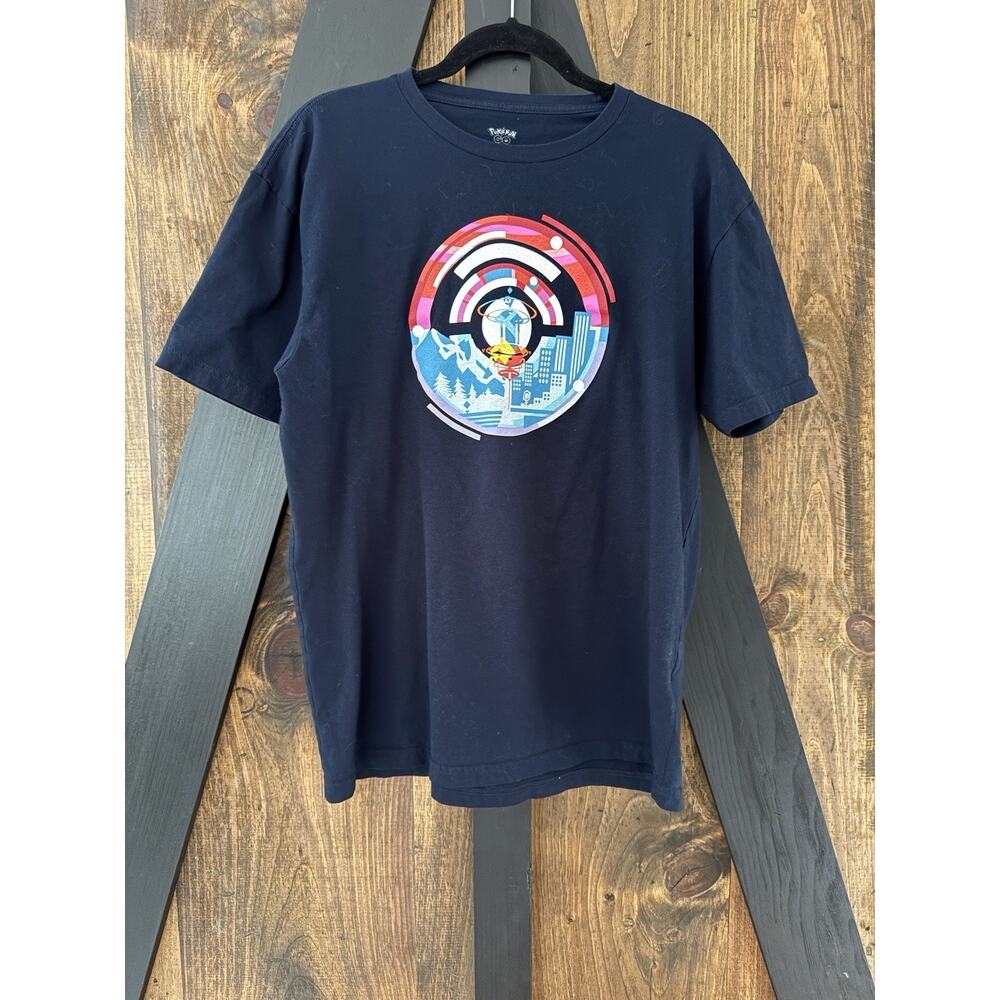 Pokémon Go! Fest 2021 Blue Short Sleeve T Shirt Nintendo Pokemon Size XL